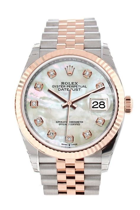 rose gold mother of pearl rolex|rolex datejust 36 with diamonds.